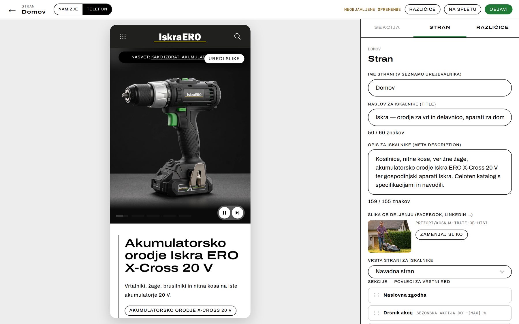 Predogled za telefon