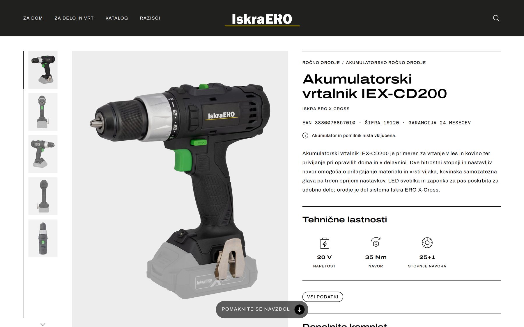 Stran izdelka