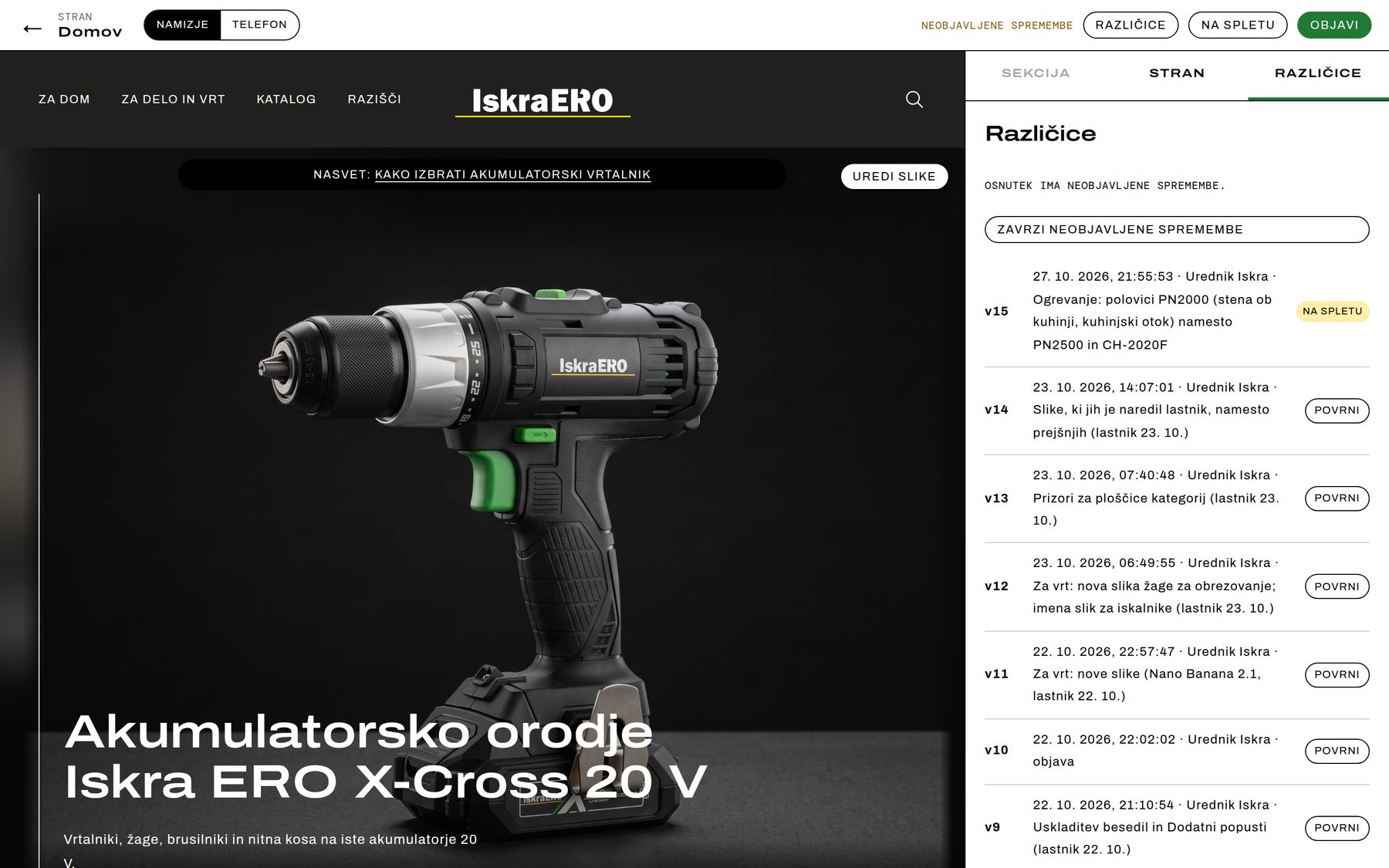 Različice objav