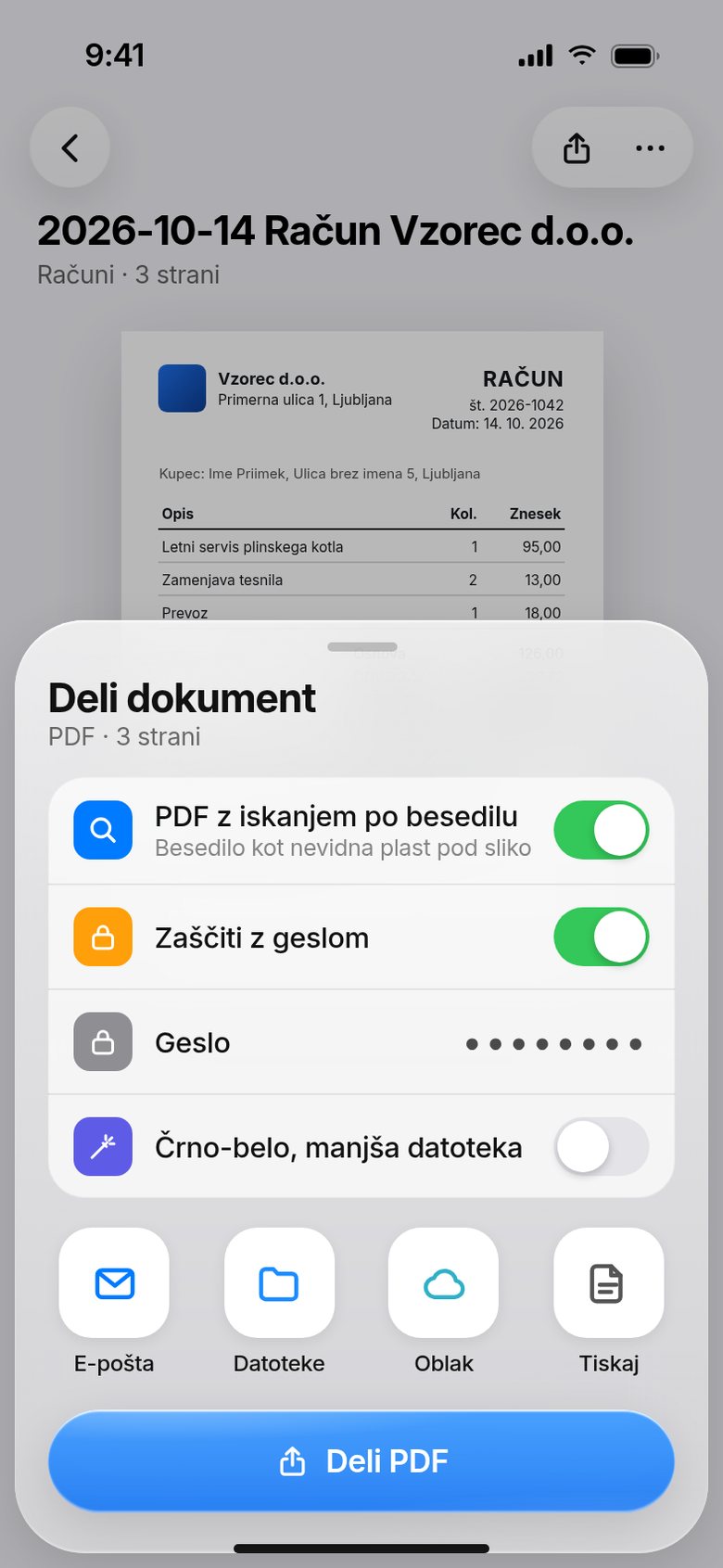 Deljenje PDF-ja z geslom